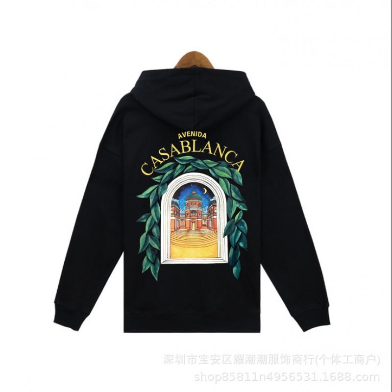 Casablanca Street Limited Winter Hoodie Men Women Printed Loose Fit