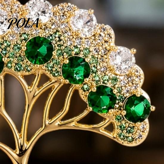 Brooch Pin, Wishing Tree Design Lapel Pin with Sparkling Layered Rhinestones, Hollow Branches Badge for Suits Coats Cheongsam Banquets