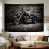 1 pièce, plat 2D, moto, mur de briques, thème noir et blanc, parfait pour décorer les murs de la chambre, idéal pour le salon, wsj
