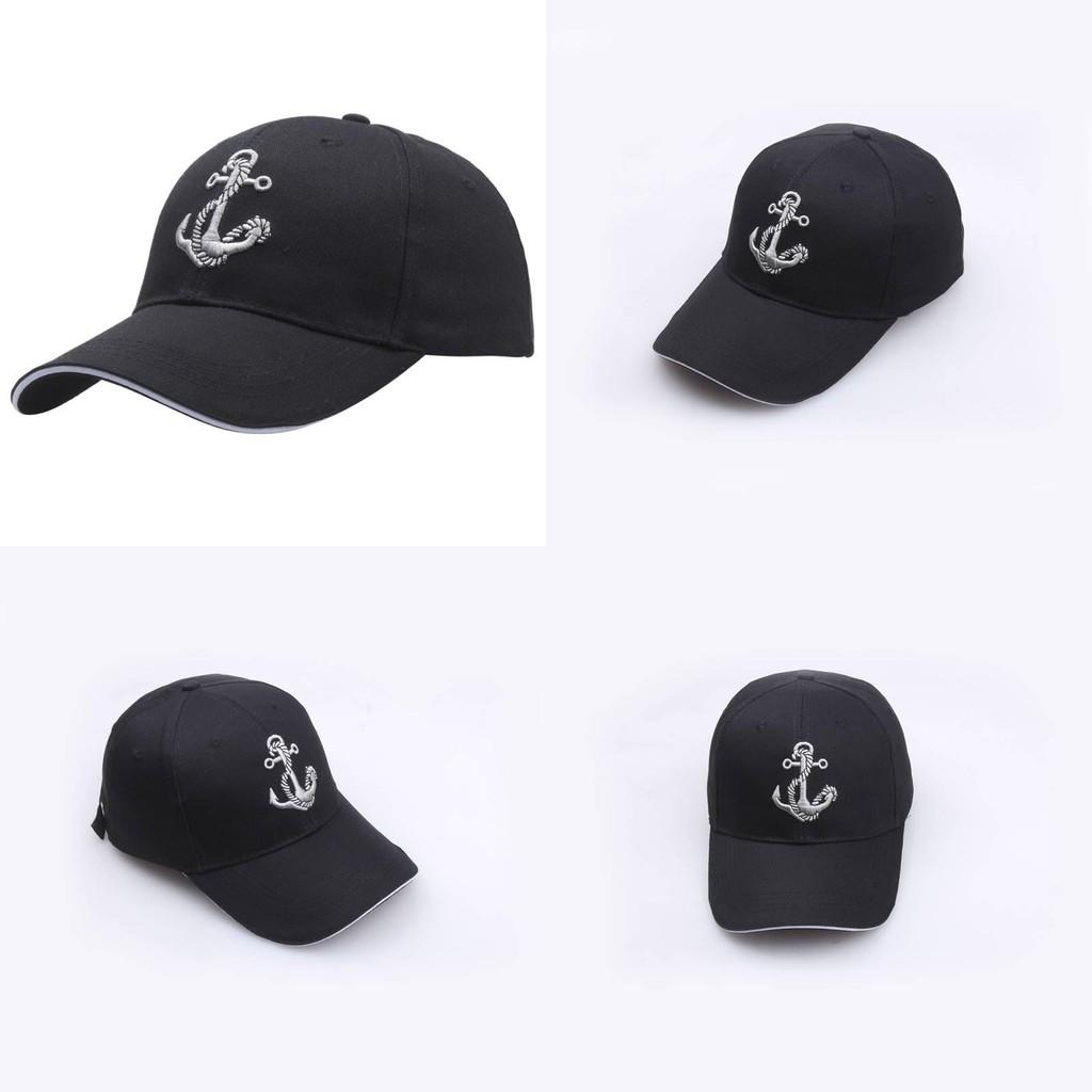 Navy Anchor Black Embroidered Baseball Caps Unisex Hats Men Streetwear Women
