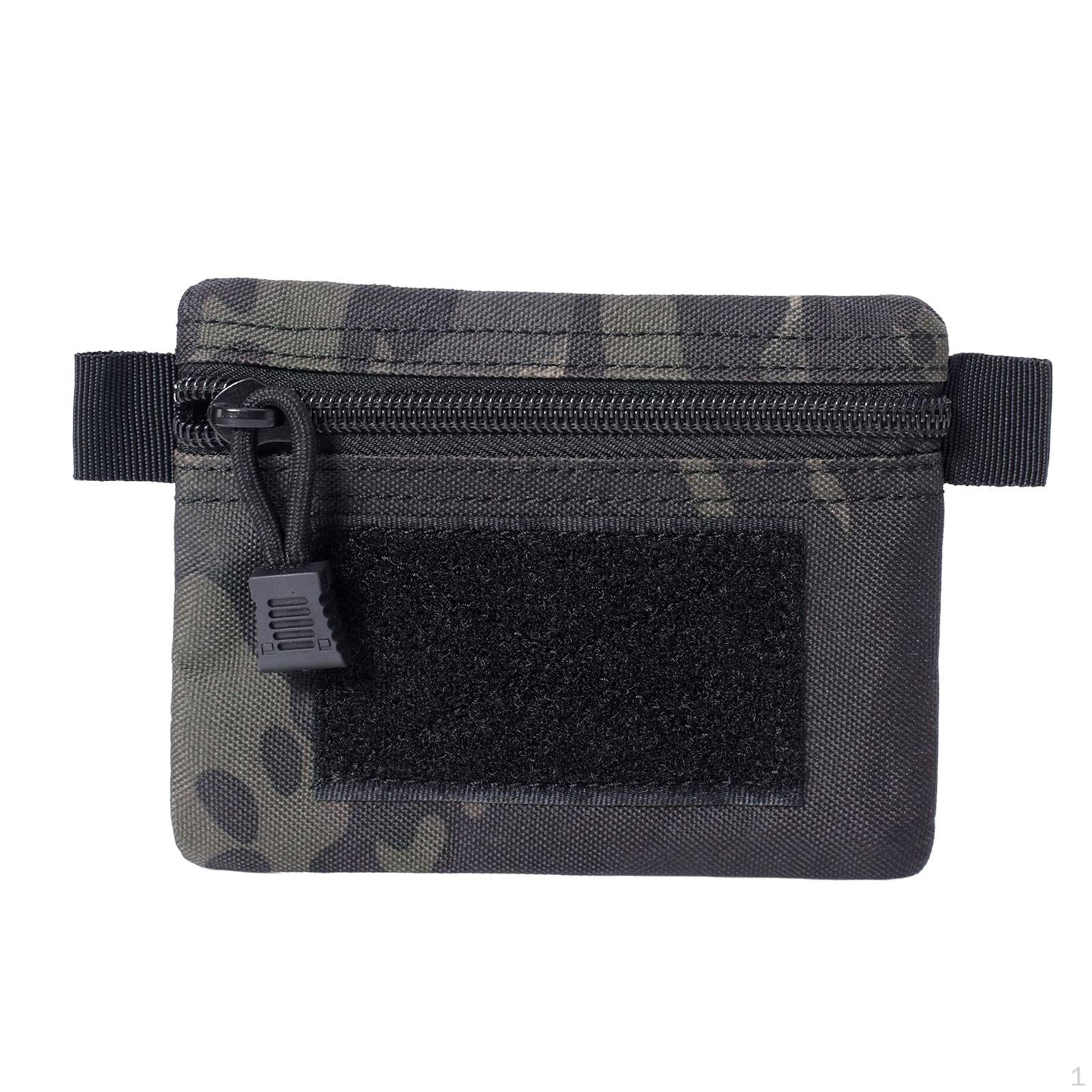 

Outdoor Wallet Nylon Key Pouch Credit Card Storage Zipper for Climbing чорний