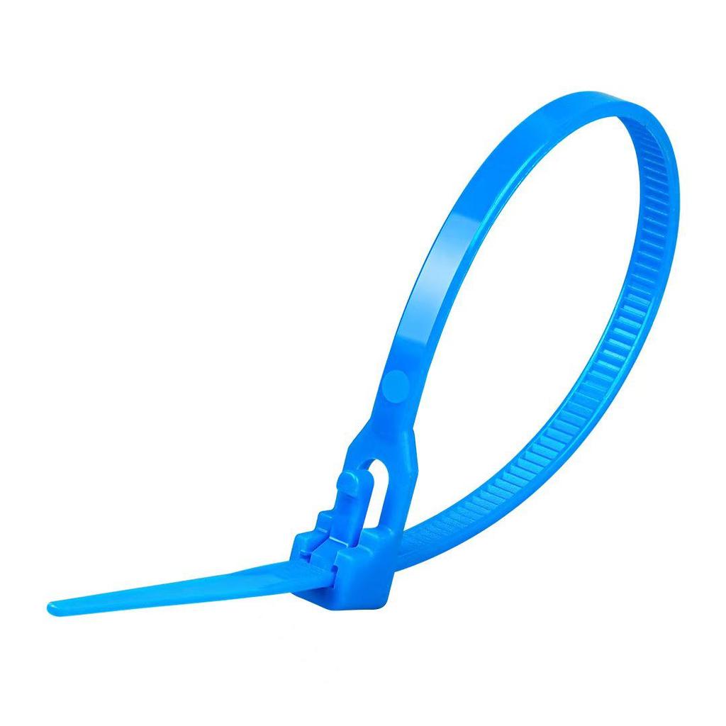 Reusable Loose-Fit Nylon Cable Ties with Black and White Plastic Buckle Fasteners