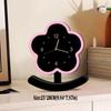 Charming Wooden Silent Pendulum Clock Elegant Clear Dial Desk Clock Vintage Non-slip Small Flower Clock Office
