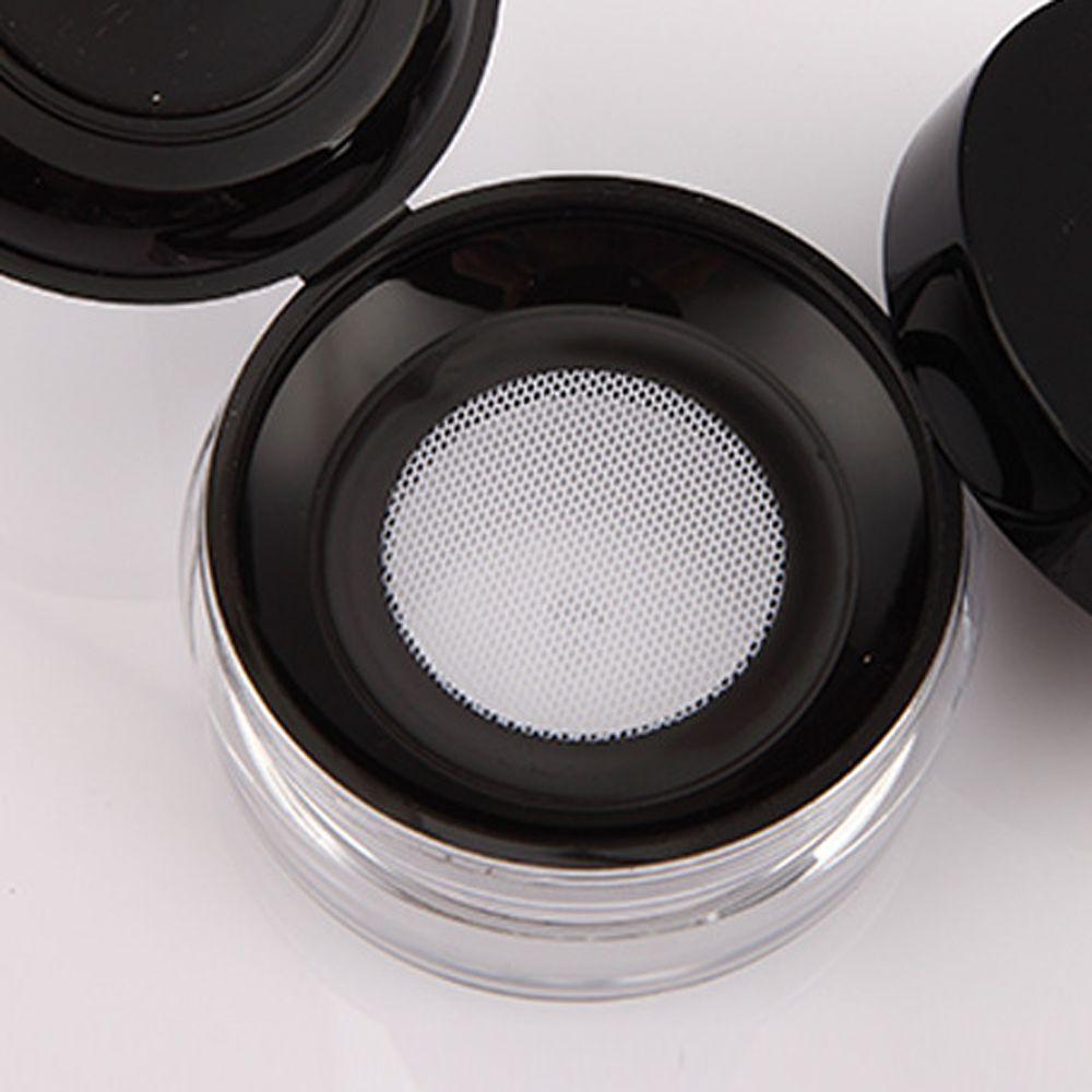 Round With Puff Travel Makeup Jar Plastic Cosmetic Container Loose Powder Pot Empty Powder Case