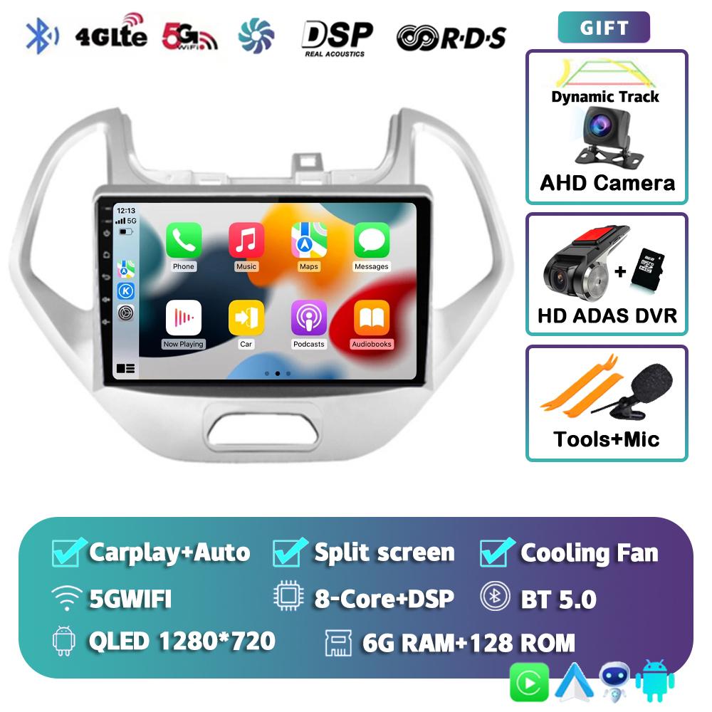 Android 14 Carplay Auto Car Radio For Ford FIGO KA 2015-2020 Multimedia Video Player Navigation GPS DSP Audio No 2din DVD Stereo
