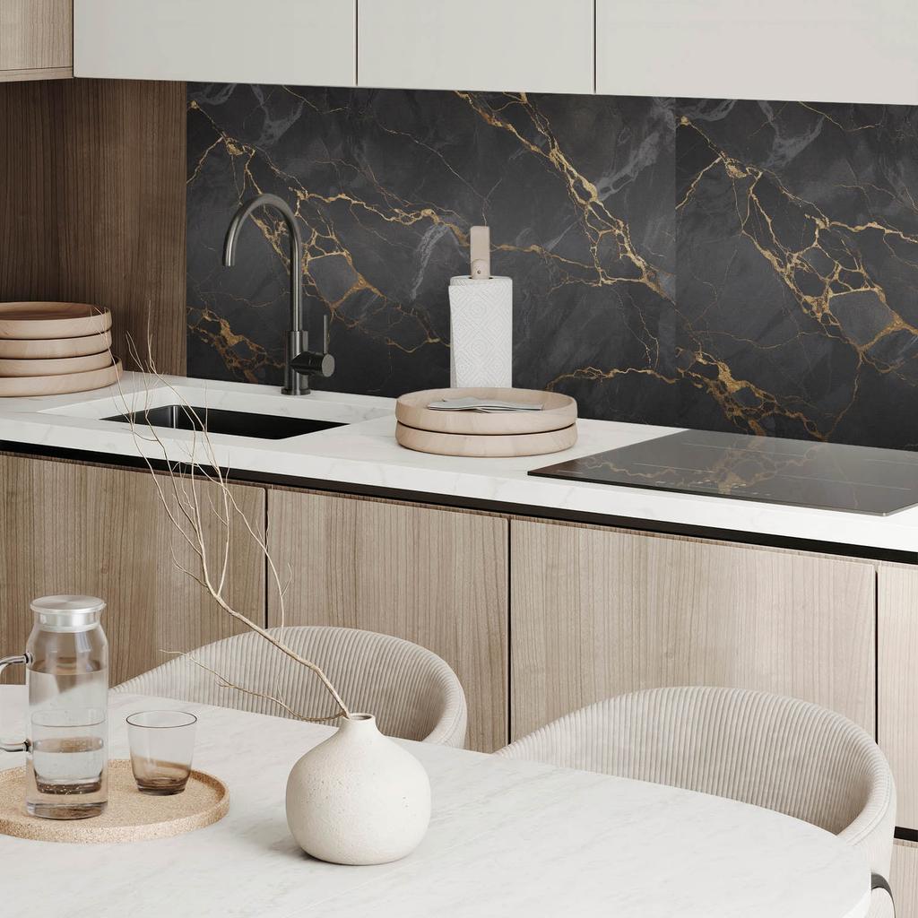 Dekoracyjny Panel Winylowy Samoprzylepny - Do Przedpokoju 100X50 Cm Elegancki Marmur Z Żyłkami