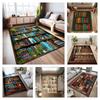 Vintage Bookshelf Colorful Floral Green Plant Non Slip Floor Rug Book Lover Library Reading Room Washable Indoor Living Bedroom Area Carpet