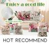 Beautiful Flower Printed Cushion Cover With Splash Waterproof Design For Home Decor