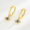 2025 New Hot Selling Boutique Classic Jewelry Gold-plated Blue Cubic Zirconia Evil Eyes Ladies Hug Earrings Party Gift Jewelry