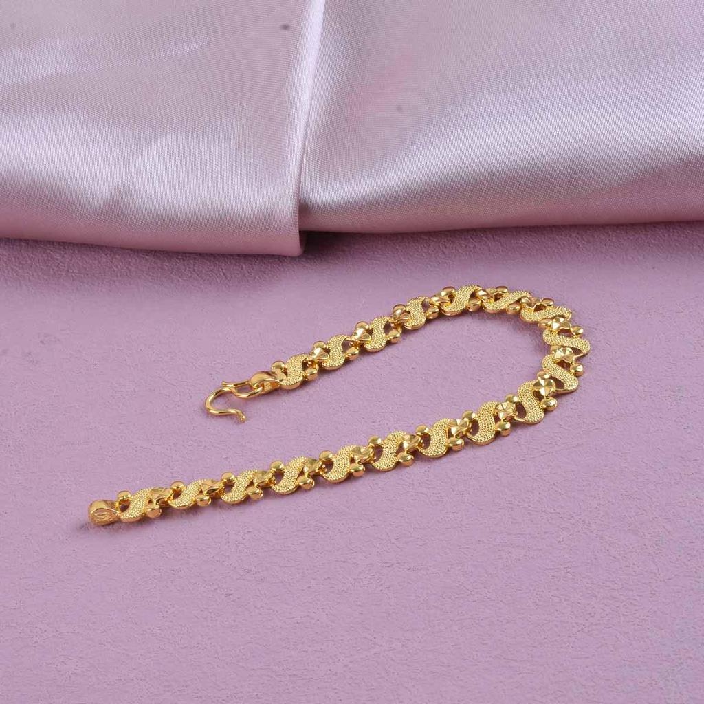 Gold-Plated Women's Bracelet with Heart-Shaped Luck Beads - Versatile Gift for Attracting Wealth and Supporting Husband