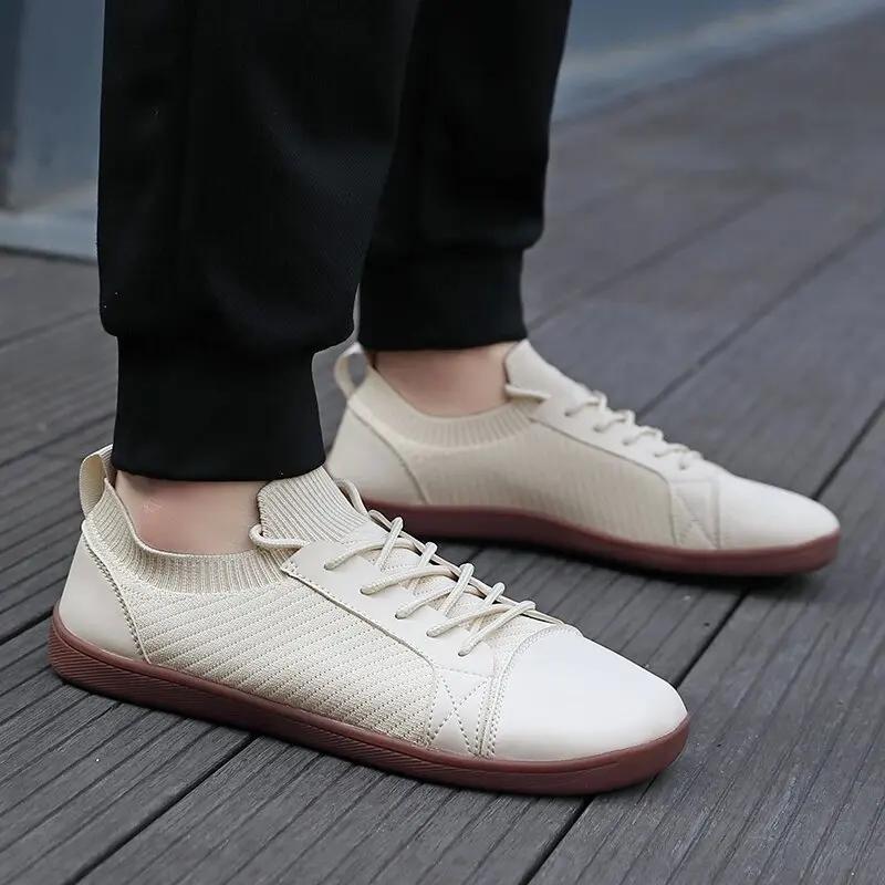 Modische Weite Barfußschuhe mit breiter Zehenbox für Unisex Minimalistische Outdoor-Freizeitmode Walking-Sneaker Nullabsatz Atmungsaktiver Bequemschuh