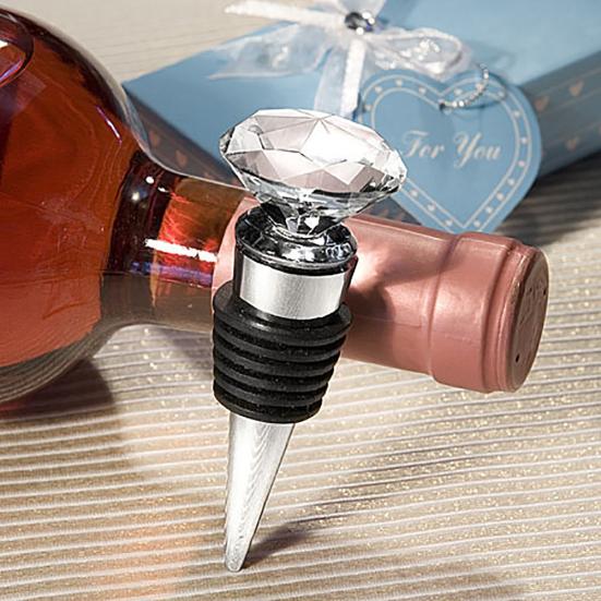 Crystal Heart Shaped Zinc Alloy Vacuum Sealed Wine Bottle Stopper Bar Tools