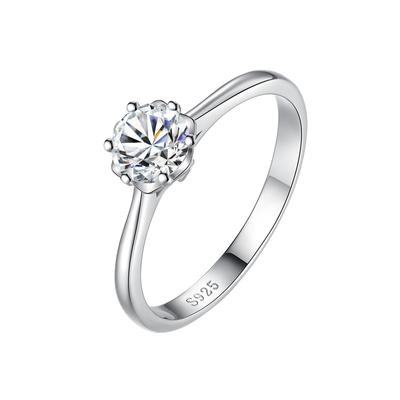 D kleur moissanite ring ingelegd met 0,5 ct ring dames sieraden s925 sterling zilveren verlovingsring diamanten ring trouwring cadeau voor vriendin