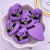 Resin Kawaii Colorful Pumpkin Demon Broom Elf Purple Hat Flat back Cartoon Figurines 10PCS Scrapbooks DIY Halloween Decor Crafts