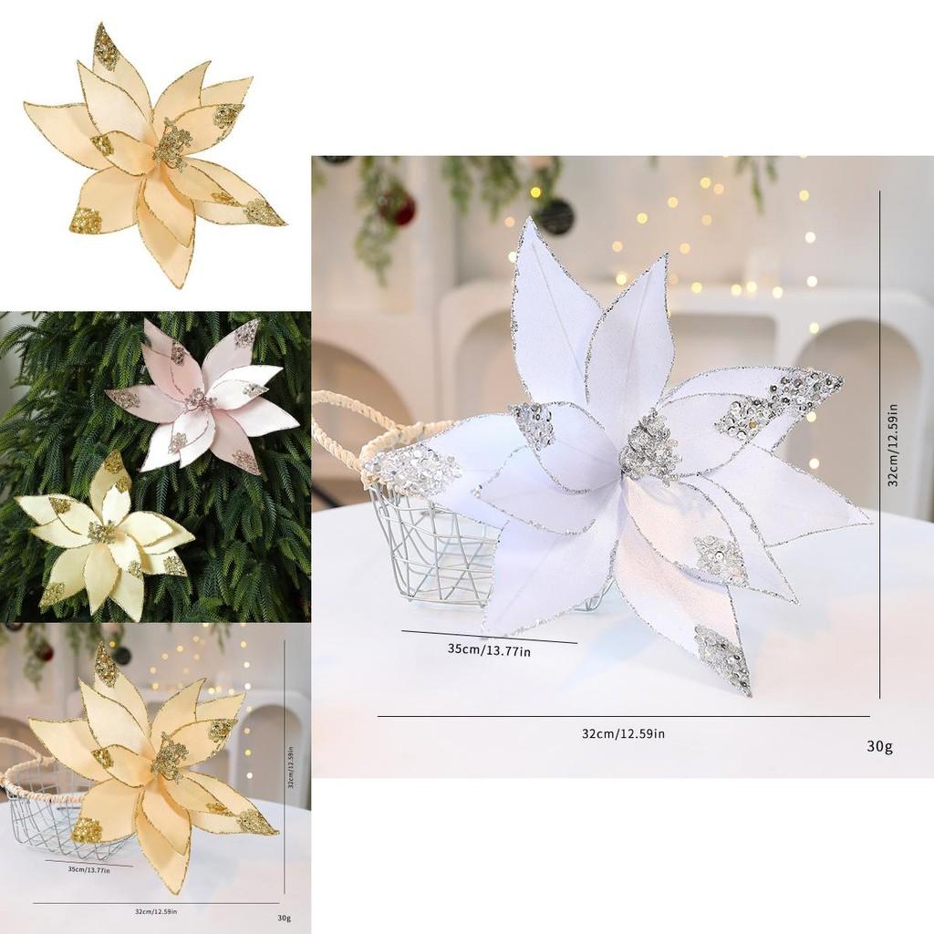 Christmas Artificial Flower Garland With Fabric Material For Holiday Decor