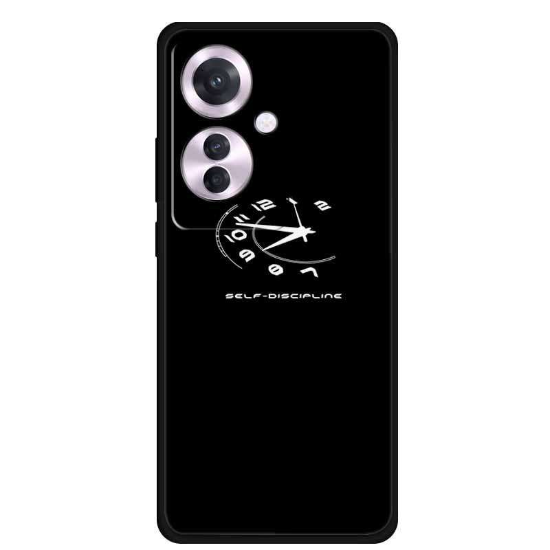 Reno 11F F25 Pro 5G Schwarze TPU Weiche Handyhülle, Einfaches Linien-Design