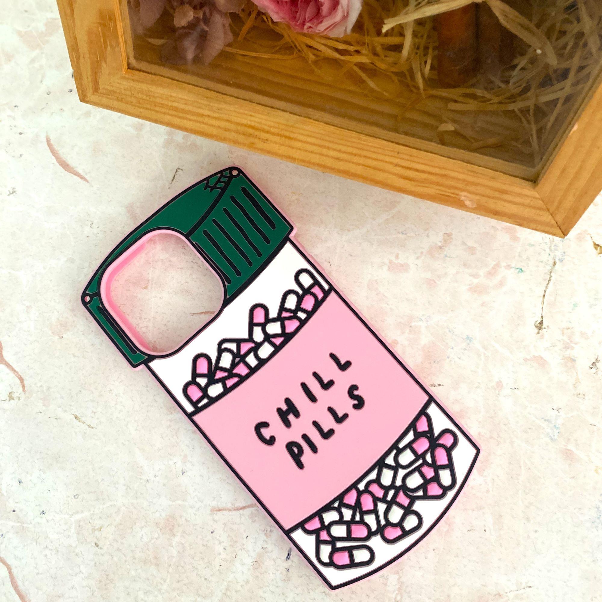 

Силиконовый милый защитный чехол для телефона в виде бутылочки с лекарством для iPhone 6s 7 8 Plus XS 11/12/13/14/15/16 Pro Max for iPhone 16 Plus розовый