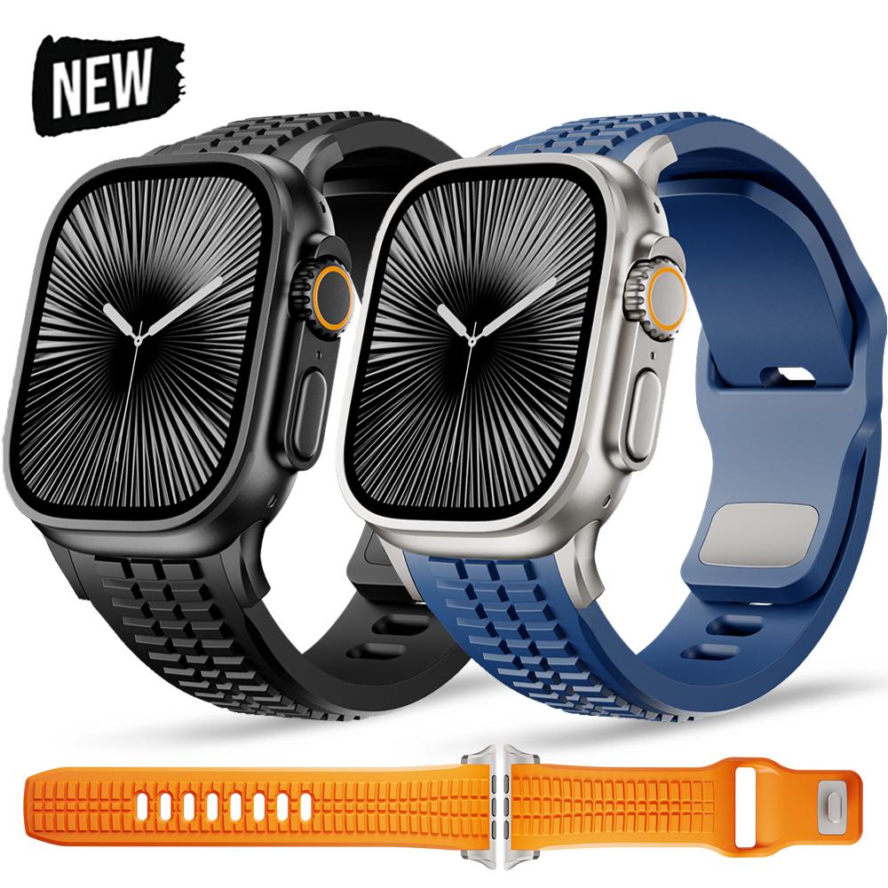 Luxury Silicone Band For Apple Watch Ultra 3 49mm Series 11 10 46mm Sports Bracelet For iWatch 9 8 7 6 SE 45mm 44mm Strap Correa