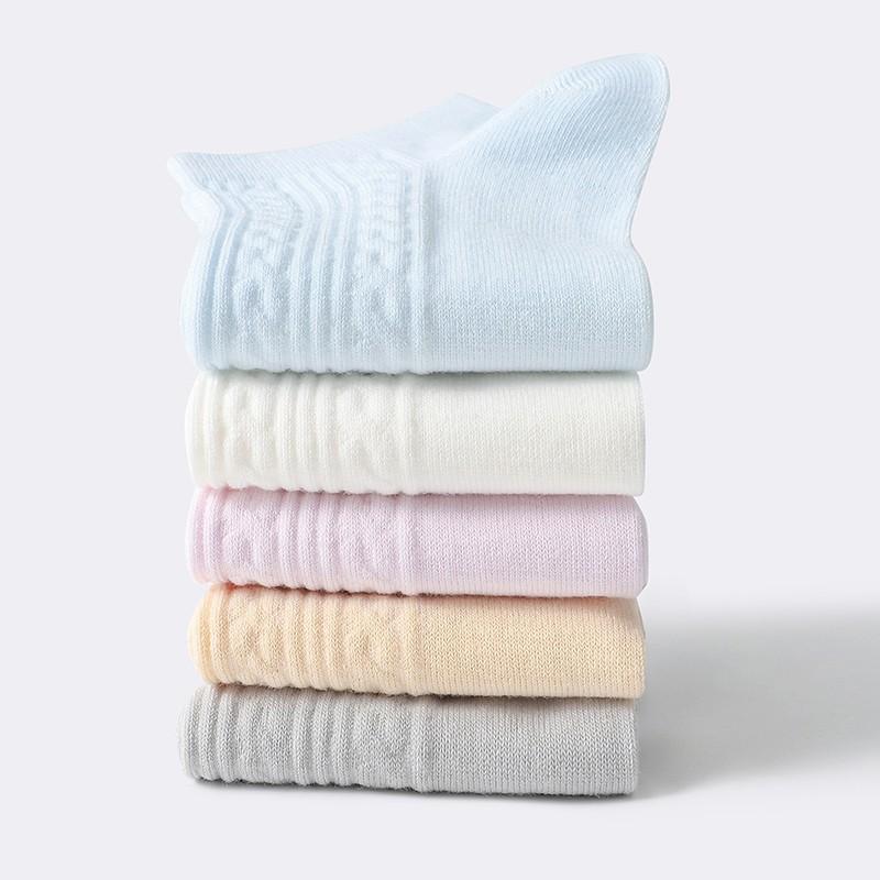 LangSha Women's Short Socks, Cotton Boat Socks, Summer Thin Comfortable Breathable Solid Color Simple Invisible Socks, 5 Pairs