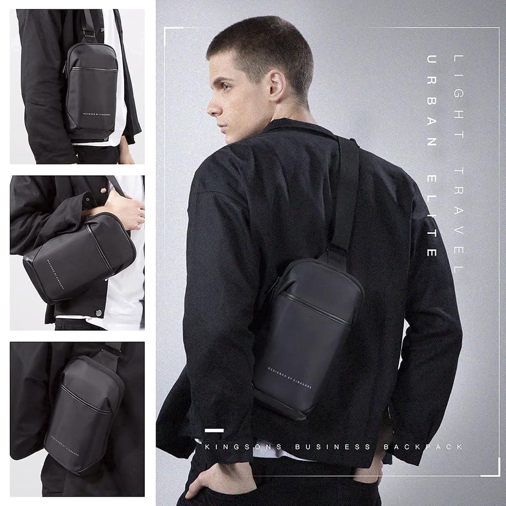 Kingsons Torba na ramię Popularna Torba crossbody Slim Sling Wielofunkcyjny Plecak rekreacyjny dla i Jazdy na rowerze Torba męska, Torba, Torba, Lekki, Wodoodporny,