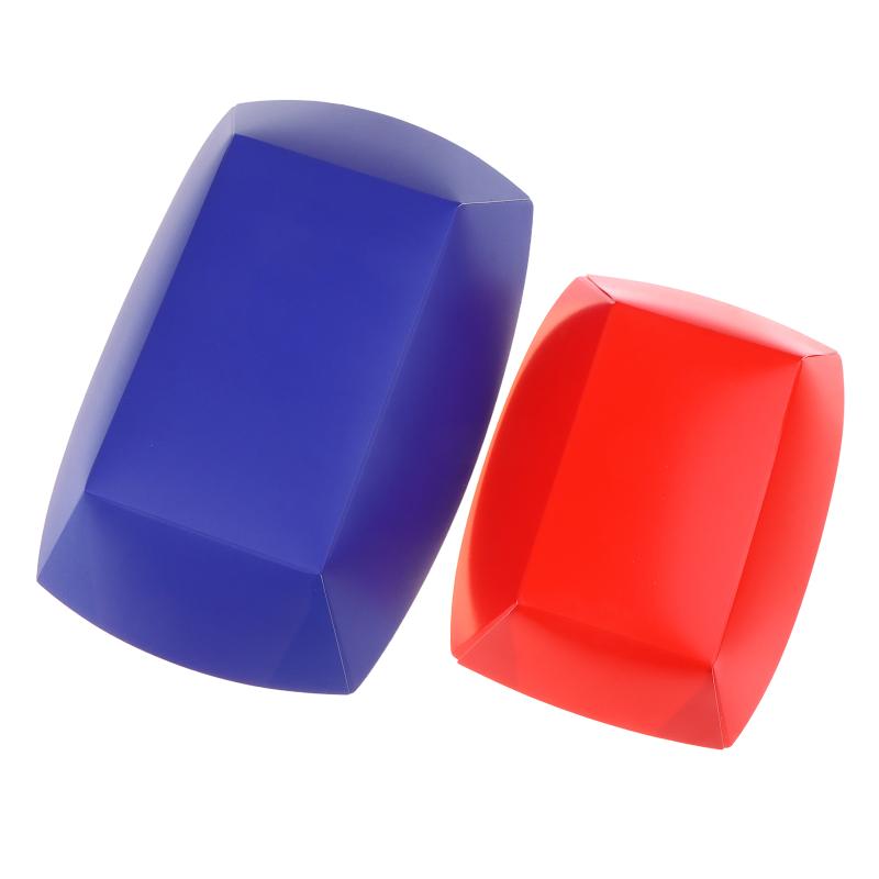 Disposable Paper Food Trays 12Pcs Solid Color Boat Shape Popcorn Boxes Lightweight for Carnival Festival Food
