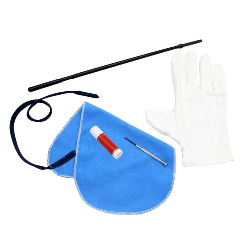 Flute Care Cleaner Kits with Cork Grease, Cleaning Cloth, Rod, Screwdriver and Gloves for Base Maintenance Easy To Use
