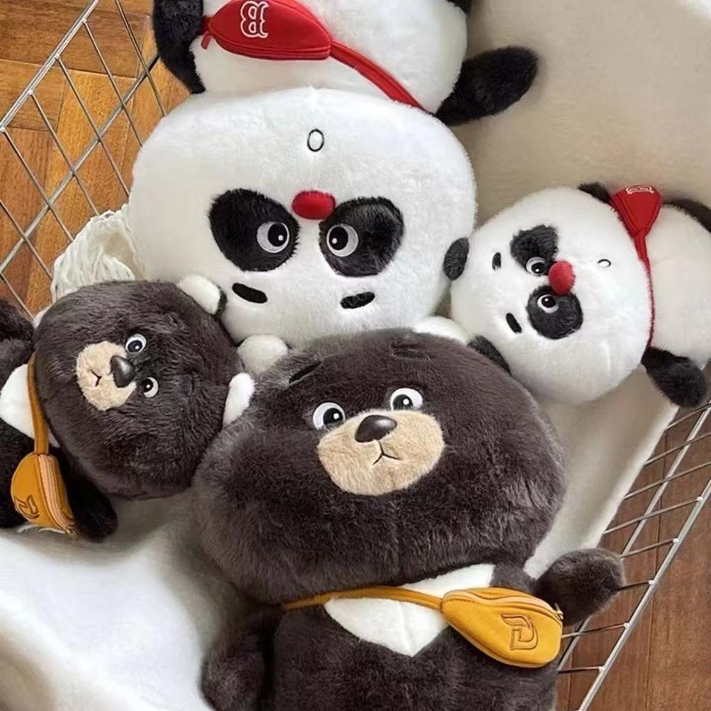 Niedliche Roter Panda Puppe Banbu und Dun Dun Nationales Schatz Großer Panda Plüschpuppe Geburtstagsgeschenk