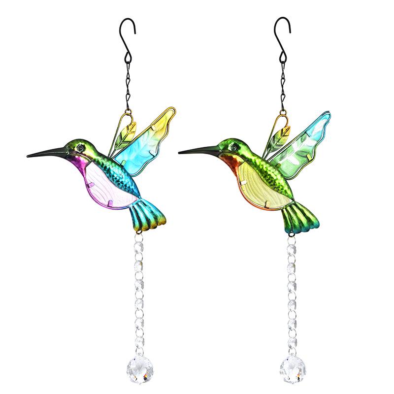 Hummingbird Crystal Prism Window Ornament - Rainbow Maker for Home & Garden Decor