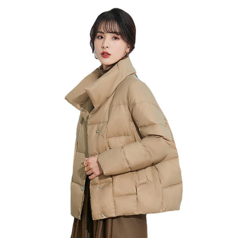 Women's Lightweight Brown Korean Style Down Jacket - Winter Outerwear