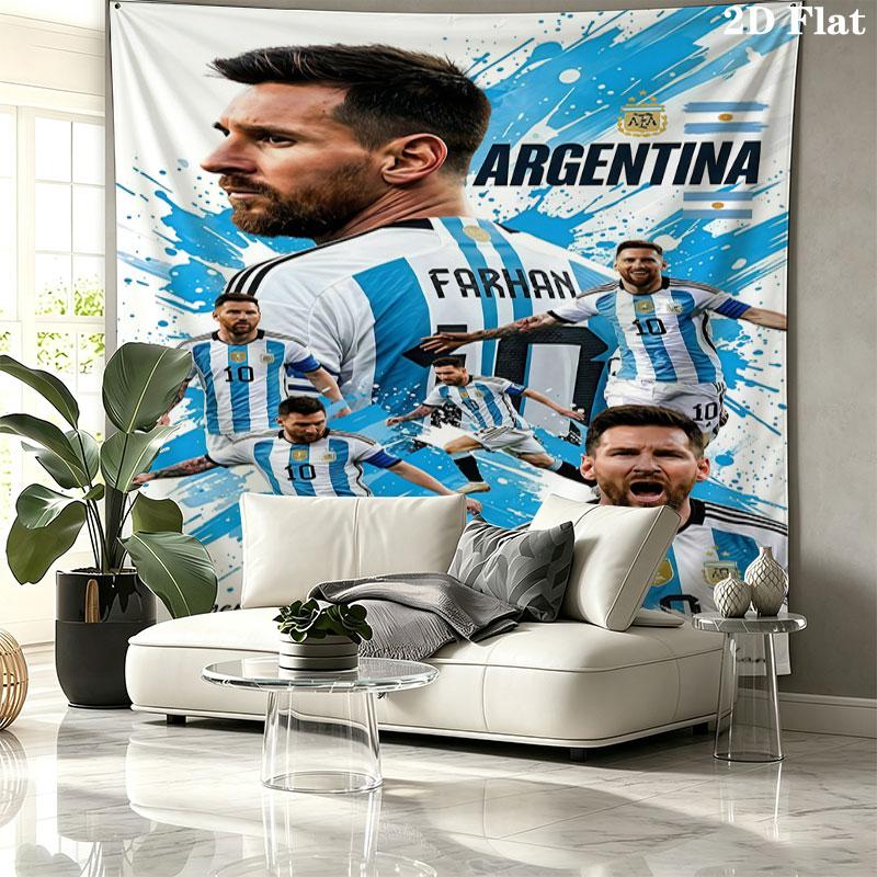 Leo Messi Wall Tapestry Aesthetic Wall Hanging Printed Fabric Blanket Decorative Tapestries for Bedroom Living Room Home Decor