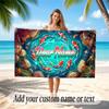 Floral Garden Theme Soft Beach Towel Personalized Custom Name Text Towel Portable for Beach Pool Travel