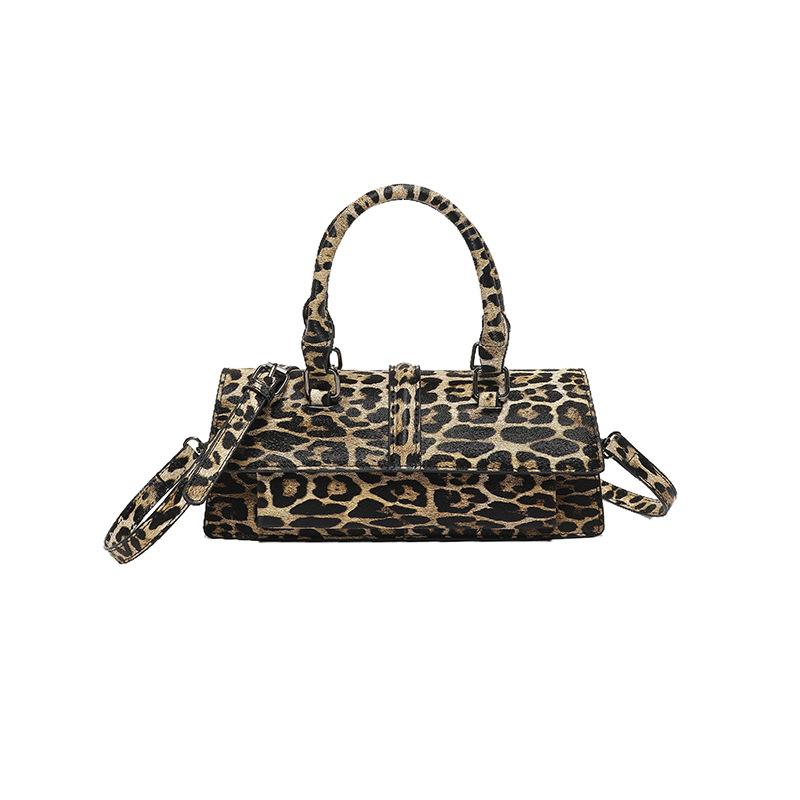 Bags Messenger Bag Women 2025 New Bag Korean Version Fashion Leopard Print Ins Messenger Portable Shoulder Small Square Bag Pu