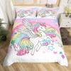 Unicorn Bedding Set Full QueenCartoon Rainbow Animal Comforter Cover Kids Girls Glitter Unicorn Duvet Cover Kawaii Quilt Cover