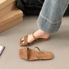 Slippers, Women's, Women's Shoes, Summer, Square Toe, Fish Mouth, Sandals, Women's, Flat Bottomed Slippers