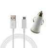 USB Cable 1m + Car Charger - Phonillico - Compatible Huawei HONOR 5C-9 LITE - White - 1A