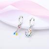 925 Silver Earring Sparkling Colorful Zircon Hoop Earring Round Shape Pendientes Fine Jewelry Gift For Woman