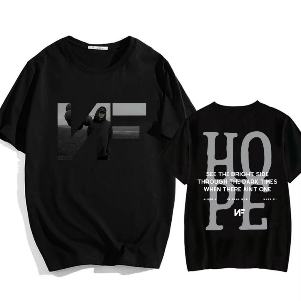 T-shirt z nadrukiem graficznym rapera NF Hope Tour T-shirty z nadrukiem Hip Hop Streetwear Krótki rękaw Lato Bawełniane koszulki