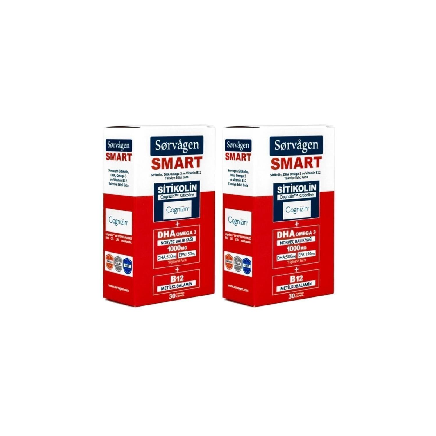 

Smart Citicoline, Dha Omega 3 And B12 (30 Capsules) - 2 Pieces