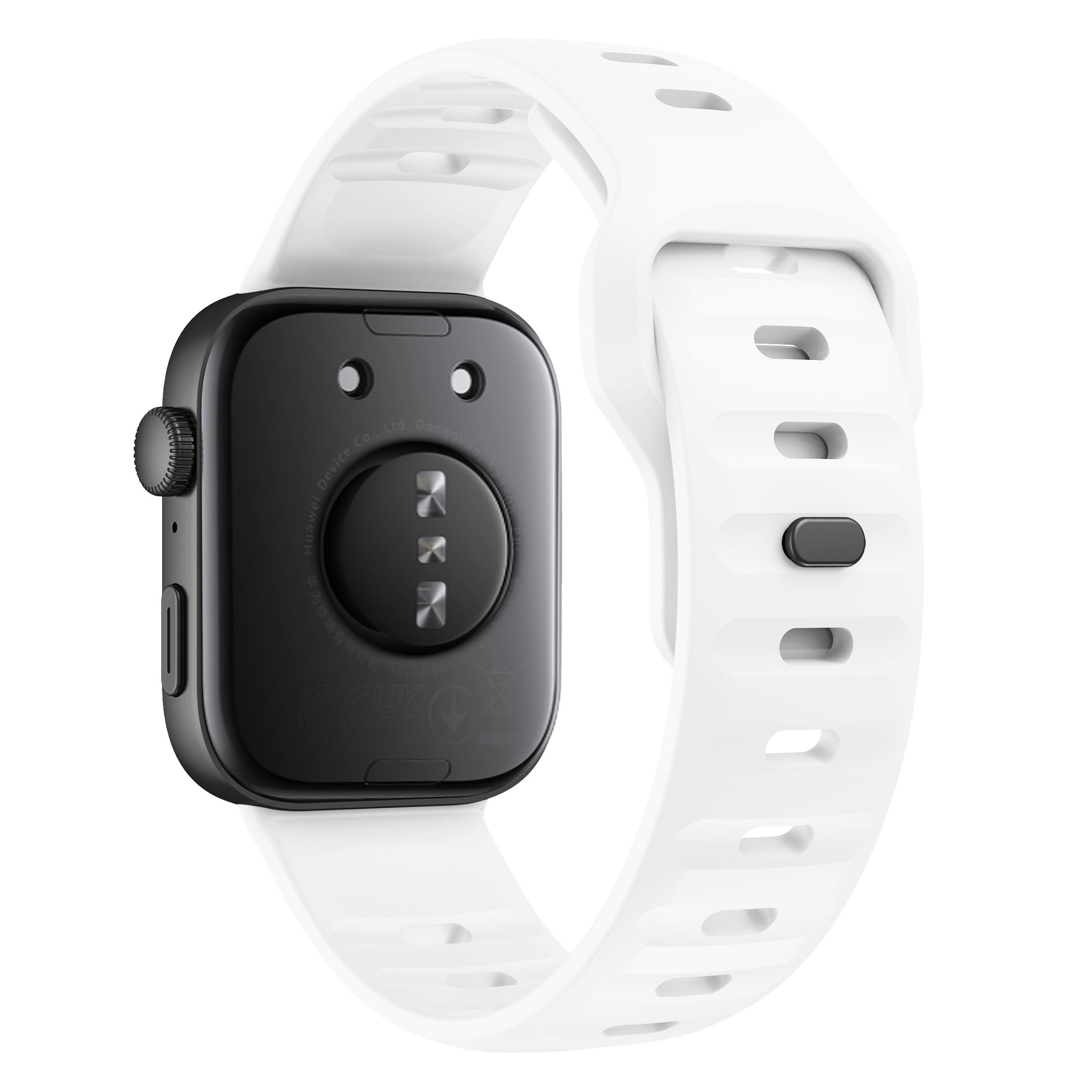 

Silicone Watch Band For Huawei Watch Fit 4 Pro/Fit 4/Fit 3 Wave Reverse Buckle Wrist Strap White