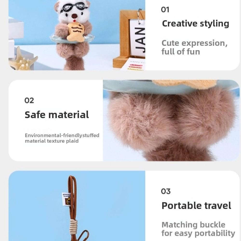 Keys Accessories Plush Otter Bag Pendant Animals Doll Panda Puppy Plush Doll Kids Gifts