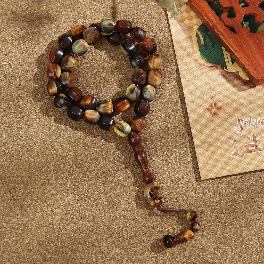 Bransoletka modlitewna Tasbih z 33 koralikami w stylu arabskim - Muzułmańskie koraliki różańca do chwały