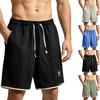 Men’s Loose Fit Outdoor Sports Quick Dry Shorts with Drawstring Waist and Letter Print for Summer Activities