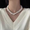 Beautiful Multilayer Necklace Graceful Pearls Beaded Chain Gift for Friend