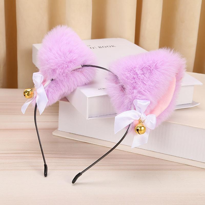 1PC Cat Ear Bow Headband Necklace Claw Gloves Cosplay Plush Bell Hairband Women Girl Masquerade Party Headwear Hair Wholesale