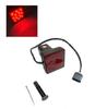 12V DC Hitch Member Cover with LED, 5x5cm, Brake Linked, Red, Tow Hitch Receiver