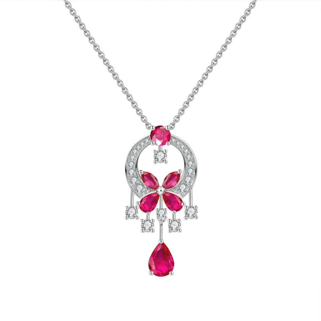 Garden butterfly necklace does not fade, female high-end sense, phantom butterfly fringed necklace design sense