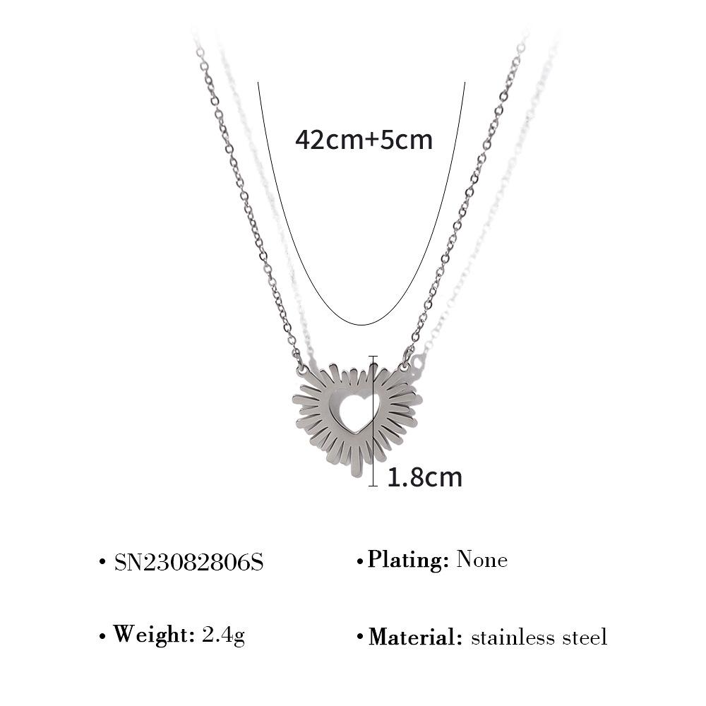 Wind Simple Sunflower Titanium Steel Women'S Short Necklace Radial Pattern Stainless Steel Necklace