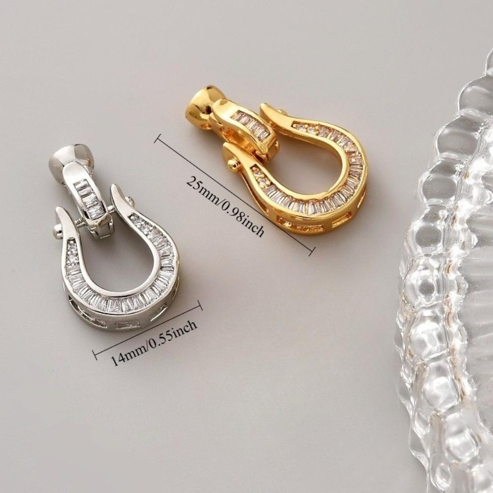 2PCS Fashionable Pearl Necklace Clasps: T-shaped, Zircon, U-shaped, Horseshoe-shaped, Hand-finished, Connecting, Male-Female, Sweater Chain