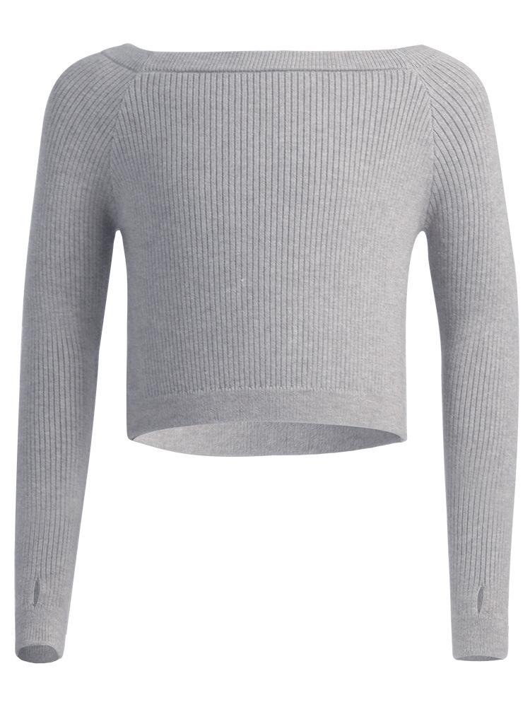 Adult Autumn/Winter Long Sleeve One-Shoulder Dance Sweater - Classical Ballet Body-Shaping Shawl Top