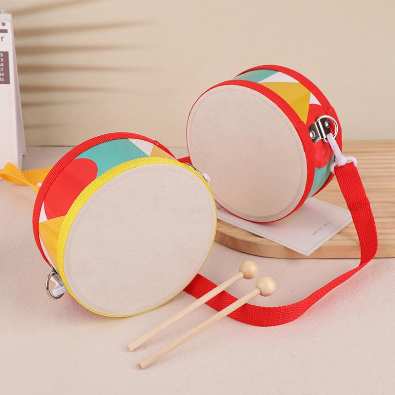 Kids Percussion Drum Set Wood Music Instruments with Carry Strap Teaching Aids for Toddlers Rhythm Development